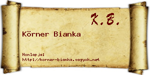 Körner Bianka névjegykártya