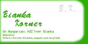 bianka korner business card